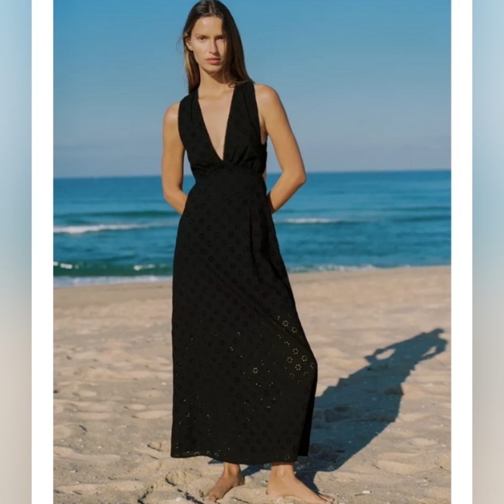 Zara Openwork Embroidered Dress